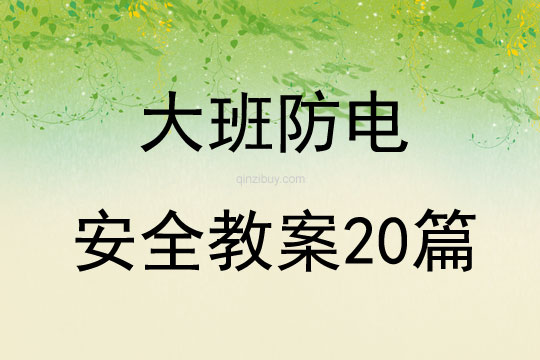 大班防電安全教案20篇