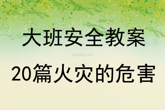 大班安全教案20篇火災的危害