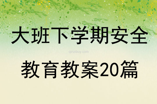 大班下學期安全教育教案20篇