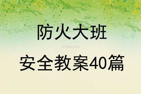防火大班安全教案40篇