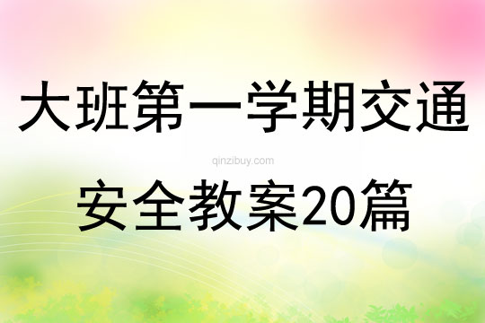 大班第一學(xué)期交通安全教案20篇