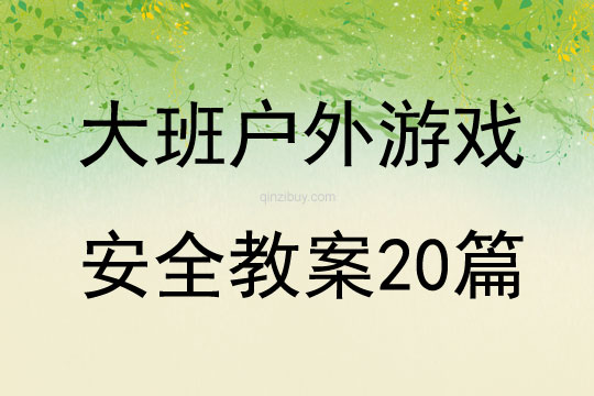 大班戶外游戲安全教案20篇