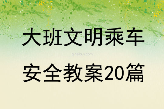大班文明乘車(chē)安全教案20篇