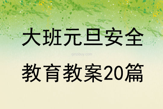 大班元旦安全教育教案20篇