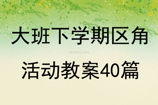 大班下學期區角活動教案40篇