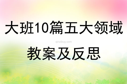 大班10篇五大領域教案及反思