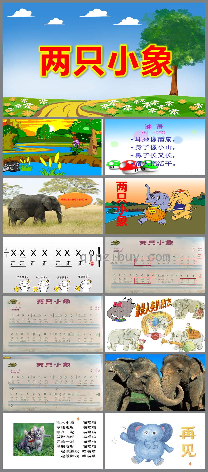 兩只小象PPT課件教案圖片