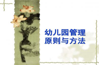 幼兒園管理原則與方法PPT課件