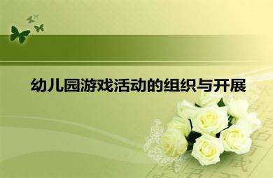 幼兒園游戲活動(dòng)的組織與開展PPT課件