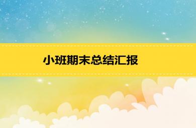 幼兒園小班上學期期末總結PPT課件