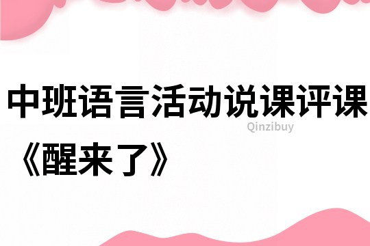 中班語(yǔ)言活動(dòng)說(shuō)課評(píng)課《醒來(lái)了》