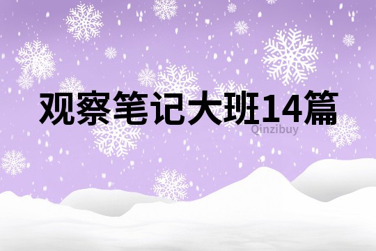 觀察筆記大班14篇