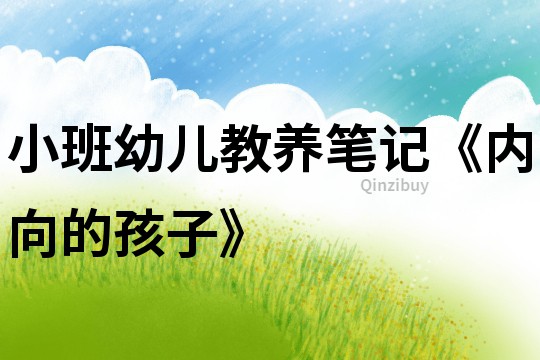 小班幼兒教養筆記《內向的孩子》