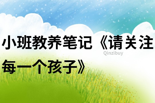 小班教養(yǎng)筆記《請關注每一個孩子》