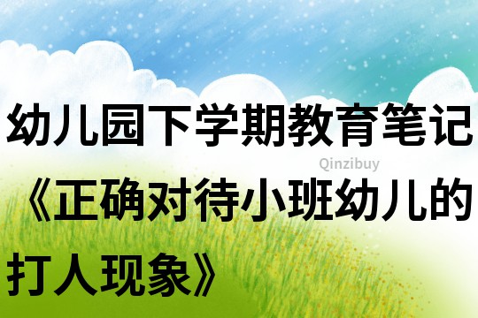 幼兒園下學期教育筆記《正確對待小班幼兒的打人現象》