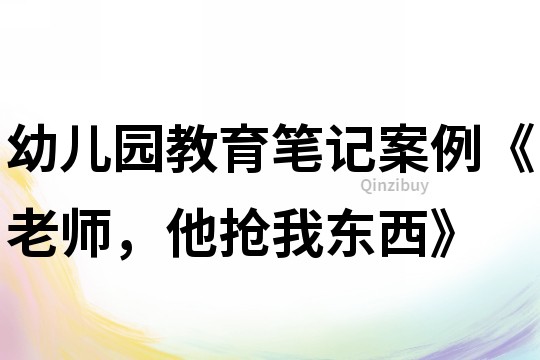 幼兒園教育筆記案例《老師，他搶我東西》