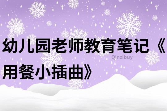 幼兒園老師教育筆記《用餐小插曲》