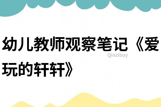 幼兒教師觀察筆記《愛玩的軒軒》