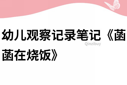 幼兒觀察記錄筆記《菡菡在燒飯》