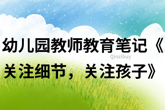 幼兒園教師教育筆記《關注細節，關注孩子》