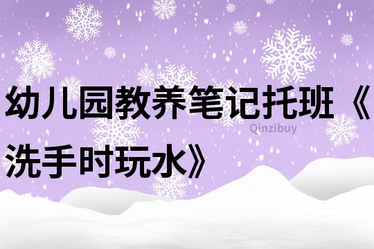 幼兒園教養筆記托班《洗手時玩水》