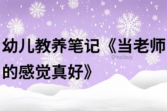 幼兒教養筆記《當老師的感覺真好》