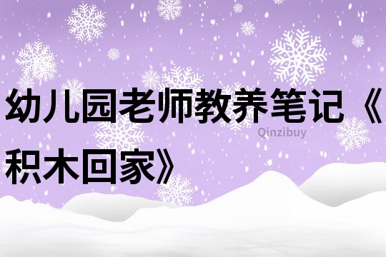 幼兒園老師教養筆記《積木回家》
