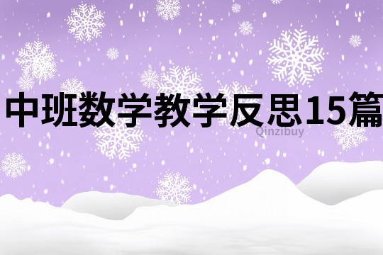 中班數學教學反思15篇