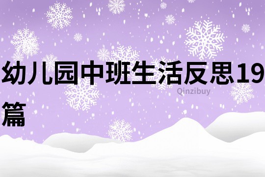 幼兒園中班生活反思19篇