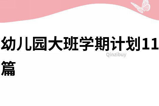 幼兒園大班學(xué)期計劃11篇