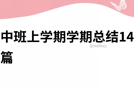 中班上學期學期總結14篇