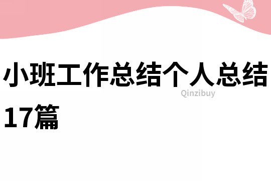 小班工作總結個人總結17篇