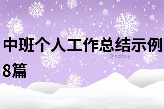 中班個人工作總結示例8篇