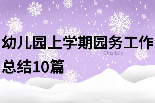 幼兒園上學(xué)期園務(wù)工作總結(jié)10篇