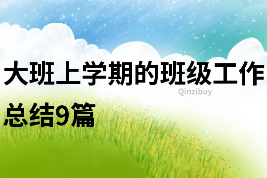 大班上學期的班級工作總結9篇