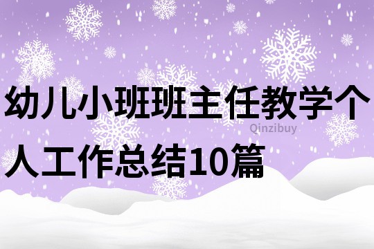 幼兒小班班主任教學個人工作總結10篇