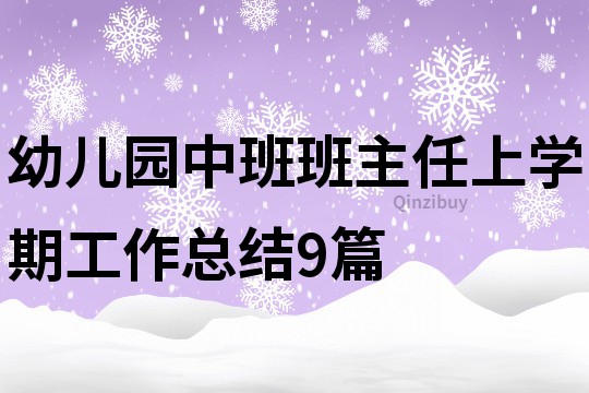 幼兒園中班班主任上學期工作總結9篇