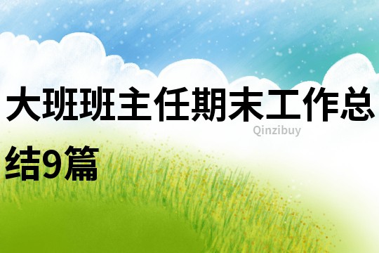 大班班主任期末工作總結9篇
