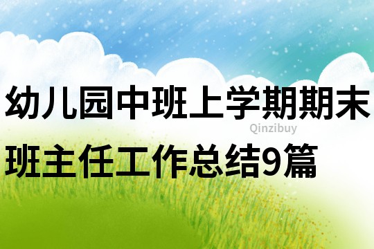 幼兒園中班上學(xué)期期末班主任工作總結(jié)9篇