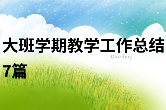 大班學(xué)期教學(xué)工作總結(jié)7篇