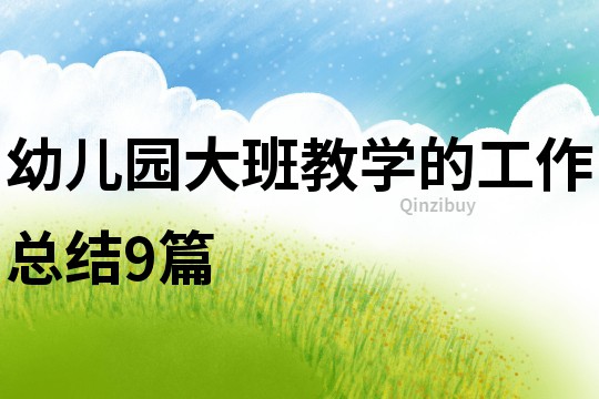 幼兒園大班教學(xué)的工作總結(jié)9篇