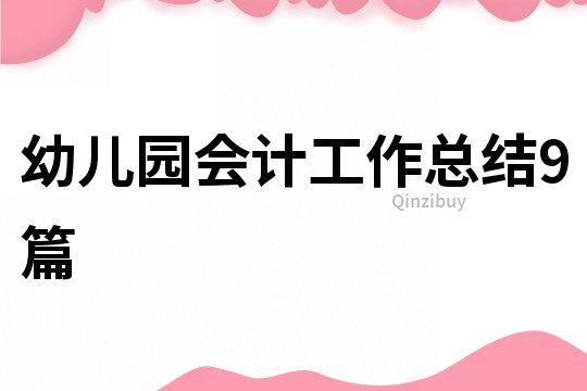幼兒園會計工作總結9篇