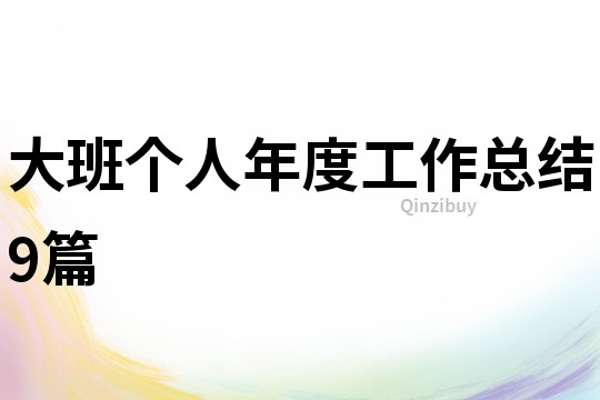 大班個(gè)人年度工作總結(jié)9篇