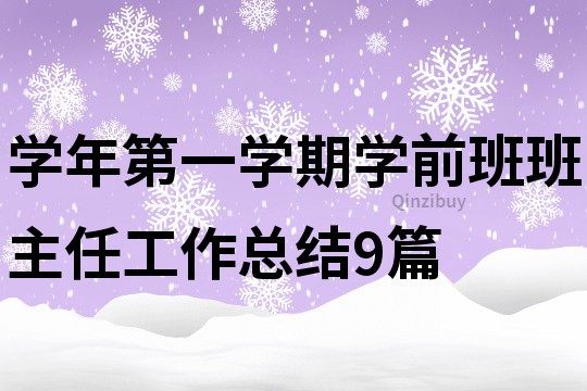 學年第一學期學前班班主任工作總結9篇