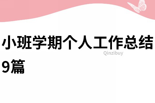 小班學期個人工作總結9篇