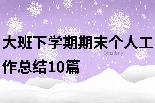 大班下學期期末個人工作總結10篇