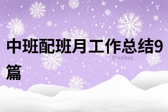 中班配班月工作總結9篇