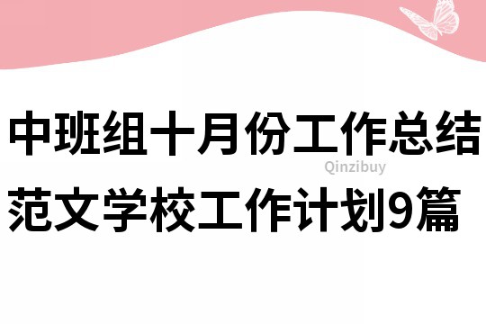 中班組十月份工作總結范文學校工作計劃9篇