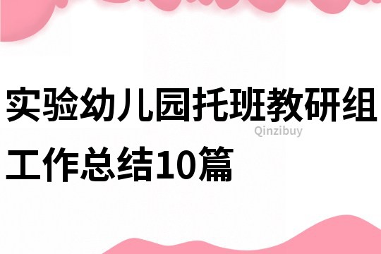 實驗幼兒園托班教研組工作總結(jié)10篇