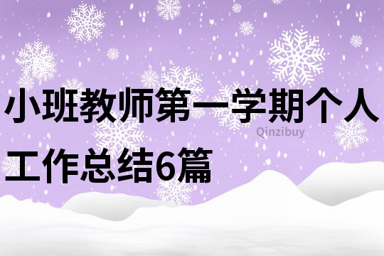 小班教師第一學期個人工作總結6篇
